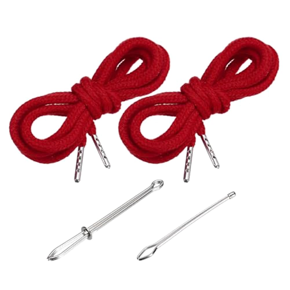 Aundhegrtt Red Two Easy Threaders And Two Replacement Drawstrings For Hoodies, Jackets, Sweatpants,And For Shorts A