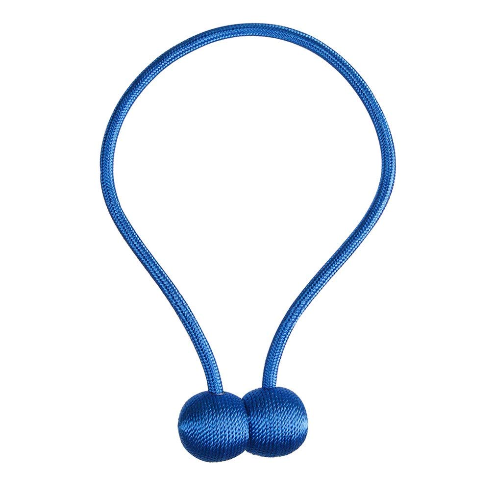 Curtain Tie Backs 2Pc Magnetic Curtain Tieback Holder Hook Buckle Clip Curtain Tieback Polyester Decorative Home Accessorie Tie Backs For Curtains (Color : Blue)