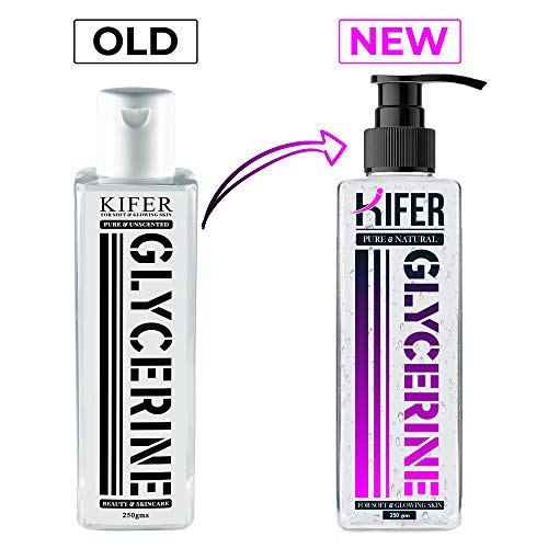 Image of Kifer Pure Glycerin Unscented, 100% Vegan, Hypoallergenic Glycerine for Face Beauty Skin 250gm