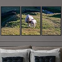 3 Piece Framed Canvas Wall Art Fun Animals Canvas Prints Home Artwork Decoration for Living Room,Bedroom - 16