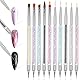 Doppel-Ende Nagel Pinsel, 10 Stück Nageldesign Pinsel für Gelnägel Acryl Nagelpinsel Set mit Nagelliner-Pinsel und Dotting Painting Line Pen Nail Art Dotting Tools Professionelles Maniküre-Werkzeugset