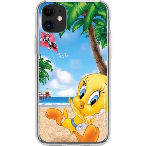 Skinit Clear Phone Case Compatible with iPhone 11 - Officially Licensed Looney Tunes Tweety Bird iPod Design