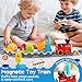 ALASOU Electric Train Set for Toddlers with Steam Spray|Light&Music Magnetic Car Toy with Tracks,Playmat/Storage Bag|Christmas Birthday Gift for 3 4 5 6 Year Old Boys Girls|Stocking Stuffers for Kids