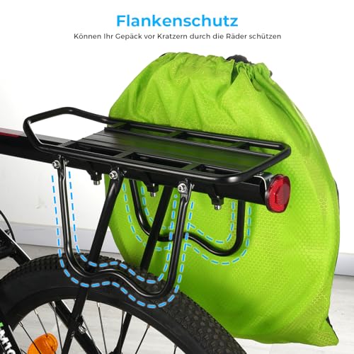 Mountainbike Gepäckträger Maximale Belastung 100kg mit Reflektor,Aluminiumlegierung,Vor und zurück einstellbar,Universal-Gepäckträger Schnelle Installation für 24-28 Zoll Fahrrad Rennrad E-Bike MTB