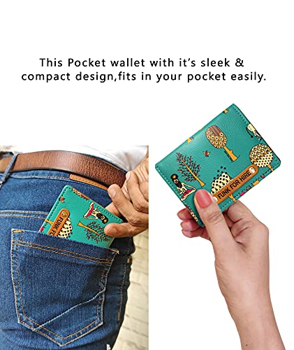 Funk-For-Hire-Printed-Leatherette-Unisex-Card-Holder-Wallet-Pocket-Organizer-Teal