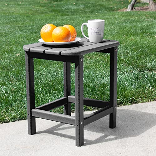 RESINTEAK-1750-Tall-Adirondack-Side-Table-Premium-HPDE-All-Weather-Poly-Lumber-Easy-Maintenance-End-Table-The-Perfect-Accessory-for-Adirondack-Chair-Set-Up-Model-RSTK-TBL-BLK-Color-Black RESINTEAK 1750 Tall Adirondack Side Table Premium HPDE All Weather Poly Lumber Easy Maintenance End Table The Perfect Accessory for Adirondack Chair Set Up Model RSTK TBL BLK Color Black