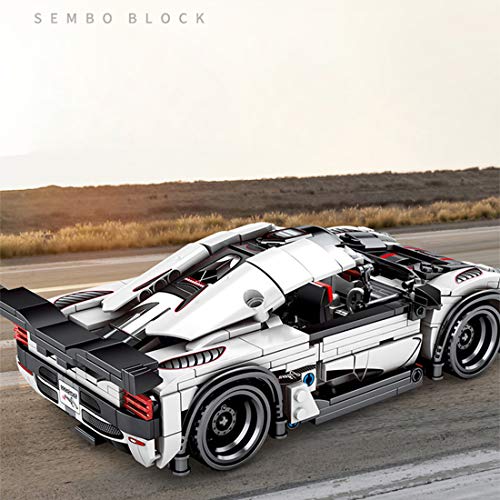 B.I.G Technik 728 Teile Bausteine Koenigsegg Sportwagen Modell, Rennauto Kompatibel mit Lego Technik – Bild 3