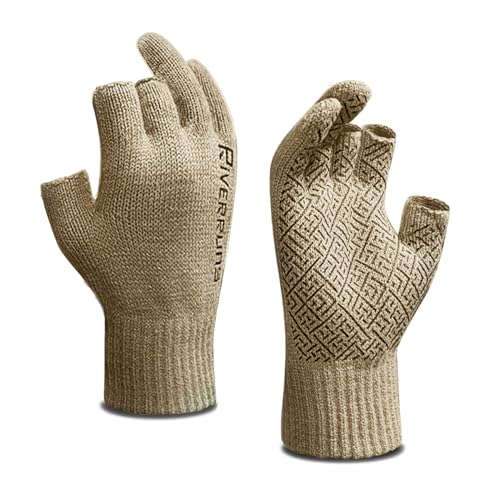 Riverruns Wool Fingerless Fishing Gloves for Cold Weather