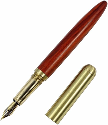 Pluma estilográfica de madera de alto grado Papelería de madera Suministros de oficina de negocios Pluma estilográfica hecha a mano de madera 0.028