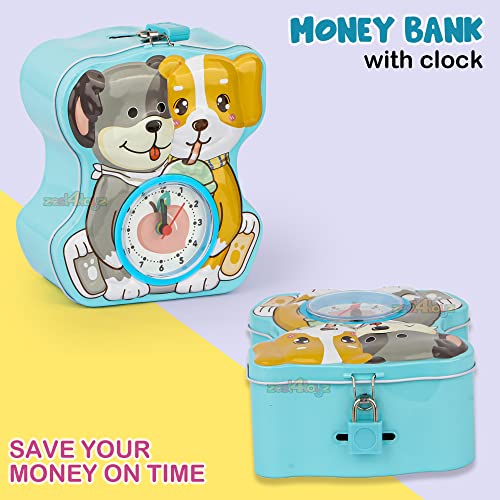 Image of Zest 4 Toyz Money Bank for Kids 2 in 1 Metal Piggy Bank with Lock N Key Table Alarm Clock for Kids Money Saving Box Gullak Money Box Coin Bank Cash Box Birthday Gift Toy Age 3+
