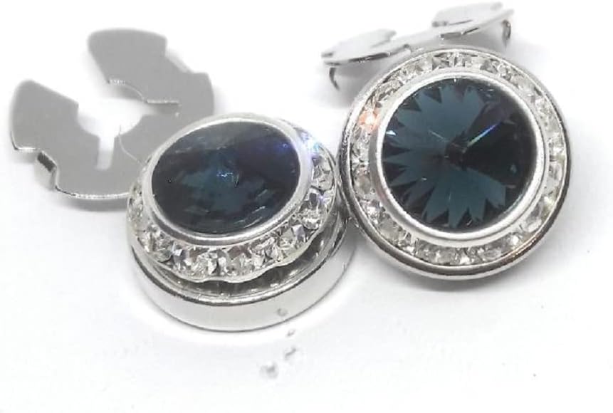 SILVER PLATED CRYSTAL BUTTON COVERS