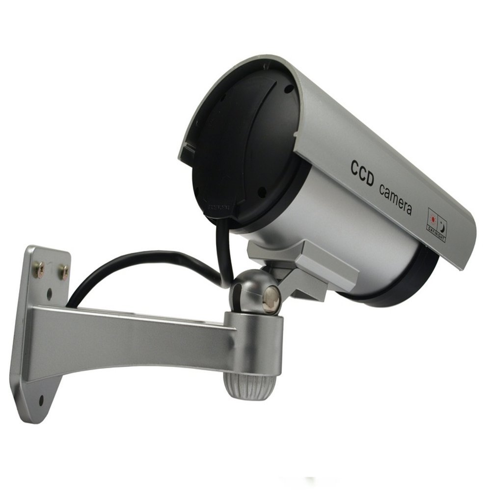 Maclean Videocamera Fittizia IR1100 S con LED e Imitazione IR Telecamera Finta Falsa Dummy Camera Sorveglianza CCTV Colore Argento