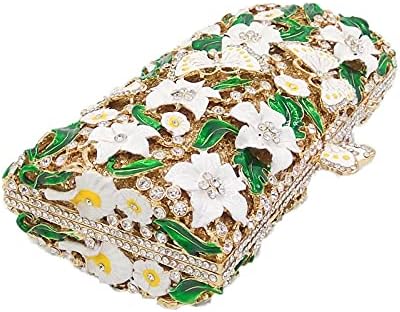 Miniatura 5 de Boutique De FGG Flores y mariposas mujeres cristal embrague bolso de noche boda fiesta Rhinestone bolsos