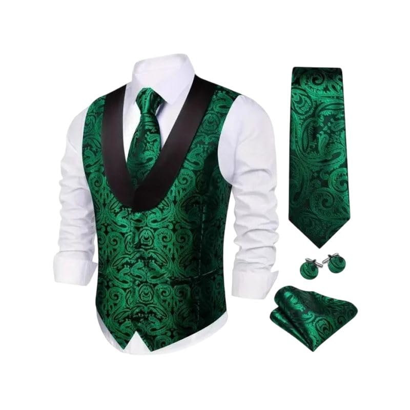 Chaleco de traje para bodas y eventos formales con cuello chal 4
