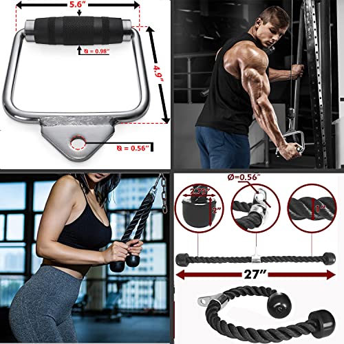 Triceps Pull Down Attachment, Cable Machine Accessories For Home Gym, Lat Pull Down Attachment Weight Fitness (Cable Machine Attachment Set 3.0) #TOP4