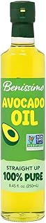 100% Pure Avocado Oil in Glass Bottle, Allergen-Free and Non-GMO, Premium Cold-Pressed Cooking Oil for Sautéing, Baking, Grilling, and Salad Dressings, 8.45 fl oz