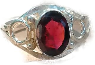 Faceted Garnet Ring, Promise Ring, Red Stone Ring, Oval Stone Ring, 925 Silver Plated, Red Gemstone Ring, Daily Wear Ring, Gemstone Jewelry, Birthday Gift Ring, Boho Ring, Cocktail Ring, Garnet Jewelry