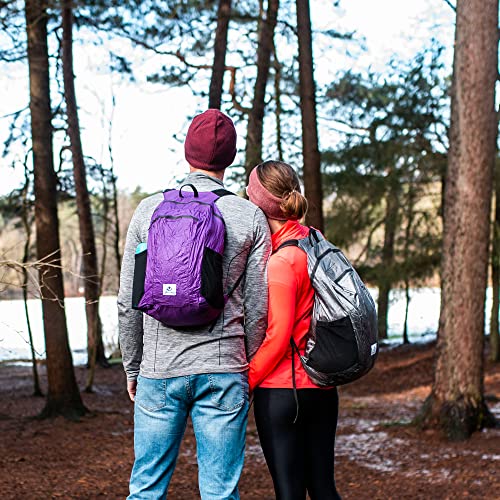4Monster Hiking Daypack,Water Resistant Lightweight Packable Backpack for Travel Camping Outdoor (Silver, 24L) - Thumbnail 6