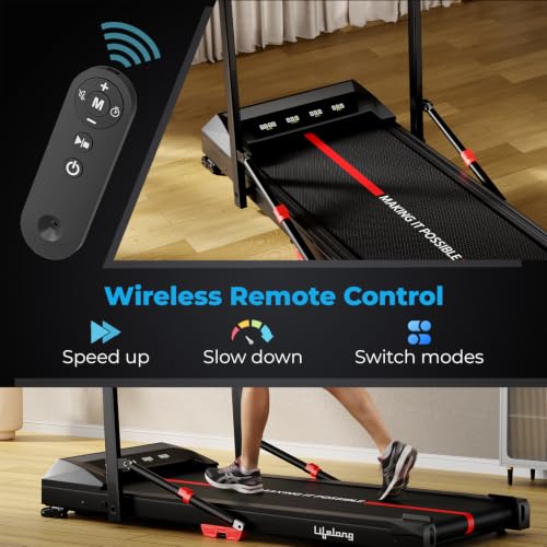 Image of Lifelong 4.5HP Walking Pad Treadmill | Max Speed 10 km /h | LED Display | Under Desk Treadmill Foldable | Walking Pad for Home Gym | Gym Equipment for Home Workout | 100 kg Capacity