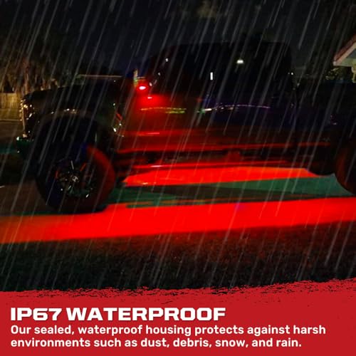 Luces LED para espejos laterales RECON rojas para Ford 2015-2024 miniatura 7