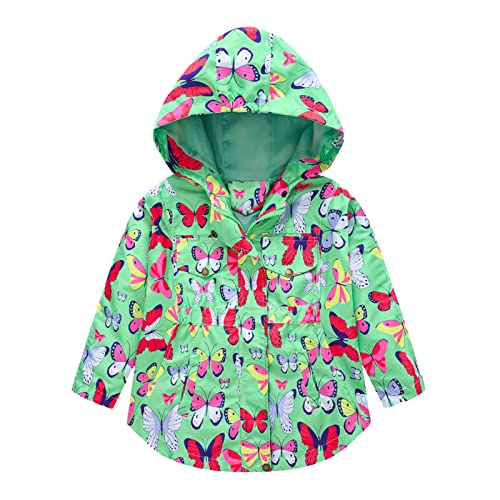 Girls Boys Rain Jacket Spring Fall Lightweight Waterproof Hooded Rain Coats Toddler Windbreaker Jacket for Outdoor