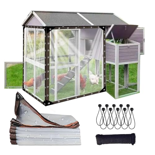 500 x 250cm ビニールカーテン, 日焼け止め, ビニールカーテン, 雨よけシート, 適用対象, 鶏小屋、犬小屋、植物、菜園、パビリオン、テラス、バルコニー