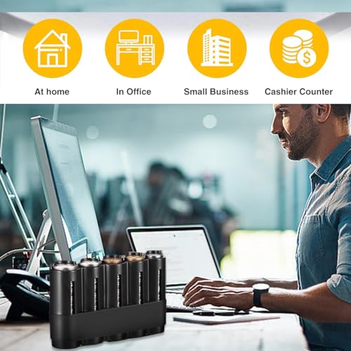 Münzspender, Kompakter Münzsortierer, Münzwechsler Euro Geldwechsler, Euro Coin Storage Box, 1pcs (Black)