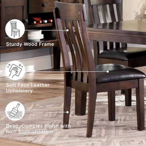 Image of Signature Design by Ashley Wildenauer Dining Chairs Set of 4, Modern Ladderback Dining Chairs with Solid Wood Frame, Two-Tone Finish, Contoured Seat, Black /Brown