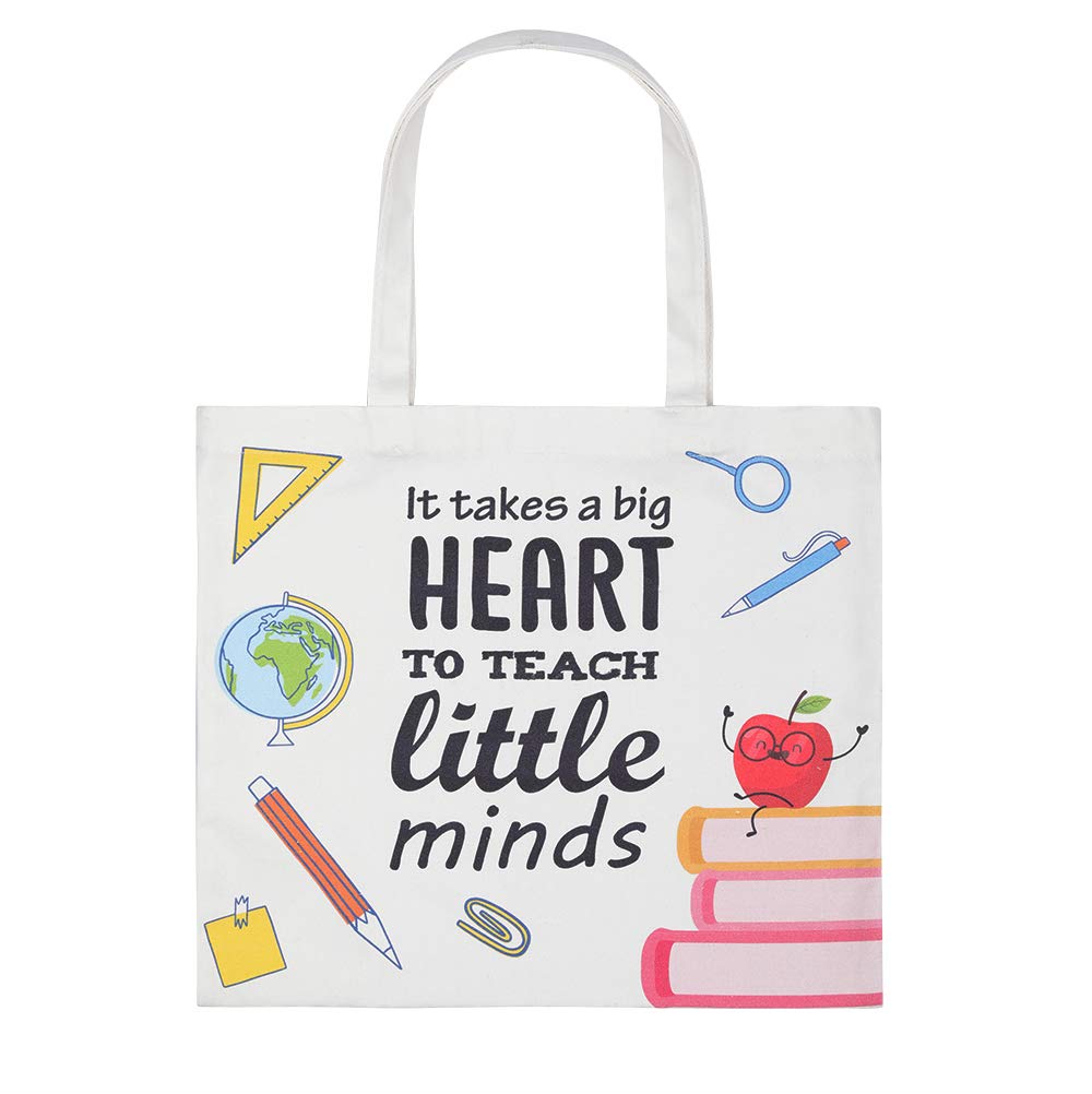 Teacher Appreciation Gifts - Teaching Tote Canvas  Bag for Men Women,It Takes A Big Heart To Teach Little Minds  One Size