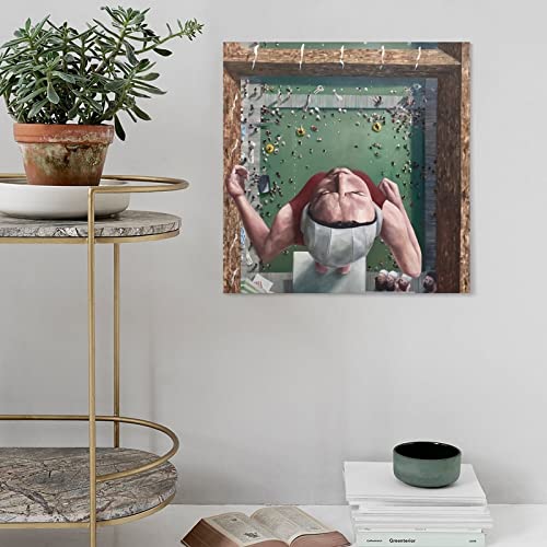 Rucatto Inspirational Poster Swimming Pool Athlete Diving Oil Painting Canvas Art Poster And Wall Art Picture Print Modern Family Bedroom Decor Posters 28X28Inch(70X70Cm) #TOP4