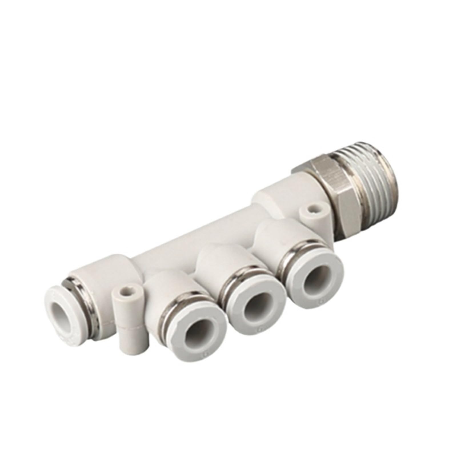 Conector PKD10803 triple tipo macho para reducir y derivar tubos de aire