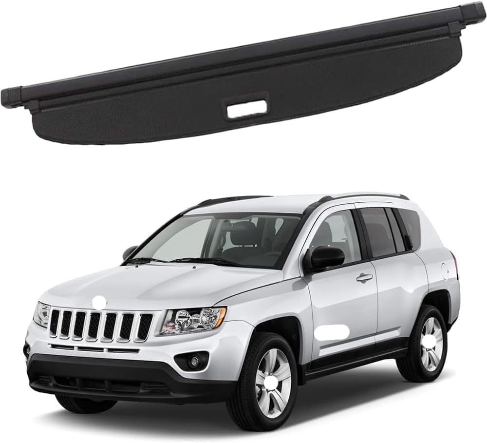 liufangfc Retractable Cargo Cover for Jeep Compass 2009-2012, Waterproof Boot Privacy Parcel Shelf - Easy No-Drill Install