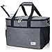 Voova 30L (40 Canette) Sac Isotherme Repas,Sac Repas Glaciere Souple Isotherme Pliable,Lunch Bag, Portable à Bandoulière Repas Thermique pour Camping Pique-Nique/Tourisme/Ecole/Plage,Gris
