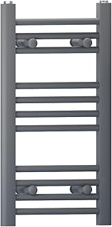 Myhomeware Anthracite Grey Heated Bathroom Towel Rail Radiator For Central Heating Elegant Designer In UK (300mm x 600mm (h))