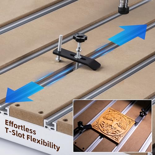 Image of FoxAlien T-slot Hybrid Spoilboard Work Table and Aluminum Profile Base Frame Upgrade Kit for XE-Ultra 8080 CNC Router Machine