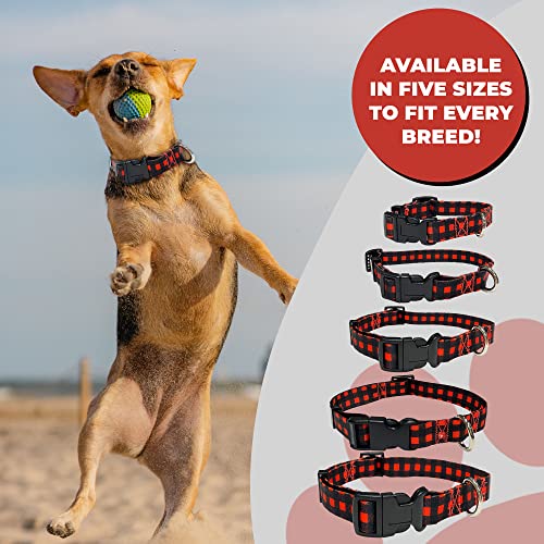 Perri’s Print - Red And Black Gingham Buckle Collar For Pets, Polyester Pet Collars, Adjustable Dog Collars For Medium Dogs, Puppies And Canines, 3/4 X 13.5-22 Inches, Small #TOP4
