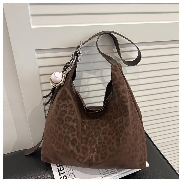 Image of y2k Cheetah Handbags for Women, Hobo Bag Cheetah Print Ladies Chic Shoulder Bags Tote Bag Leopard Print Large Crossbody