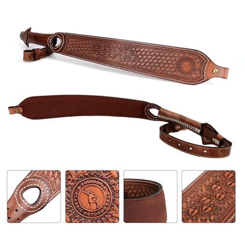 TOURBON Vintage Leather Hunting Sling