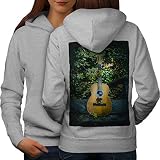wellcoda Guitare Chanson La Nature La Musique Femme Sweat à Capuche La Musique  Conception sur Le Dos des Cavaliers