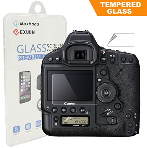 Canon EOS 1D X Mark II Tempered Glass Screen Protector, Poyiccot Optical 9H Hardness 0.3mm Ultra-Thin DSLR Camera LCD Tempered Glass With Shoulder Screen Protector