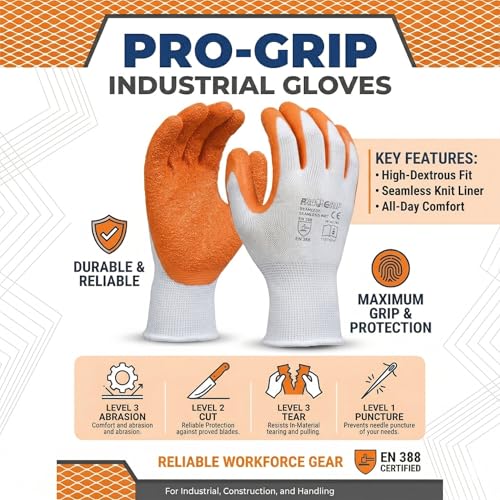 Image of Multipurpose Nylon Anti Cut PU Nitrile Coating Work Safety Gloves Orange-White Pair 5