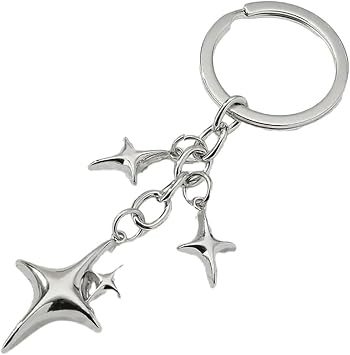 Star Keychain Trend Star Moon Keychain Metal Key Chain Car Key Ring Key Ring Bag Charm Purse Pendant Decoration