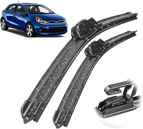 Car Wiper Front Wiper Blades Compatible with Kia Rio 3 MK3 2011-2017 Windshield Windscreen Clean Window Car Rain Brushes 26"+16"