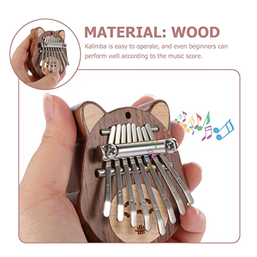 8 Keys Kalimba Thumb Piano: Dos Desenhos Animados de Madeira Piano Dedo Piano Presente Para Fãs de M