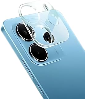 واقي للكاميرا من زجاج مقوى شفاف ثلاثي الأبعاد، مضاد للصدمات ومضاد للخدش وعالي الدقة HD، متوافق مع ريدمي نوت 14 شبكة الجيل الرابع 4G