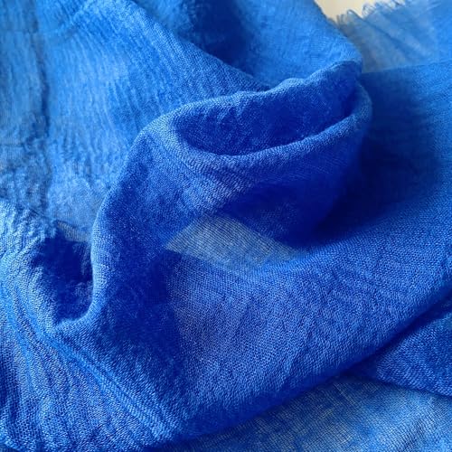 Image of Crinkled PolyCotton Scarf for Women - 180 x 90 cm Stole for Women | PolyCotton Scarf for Summers, Head Cover for Women | Lightweight Scarf for Women | Women Accessory