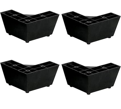 Zohra Hardware Heavy Duty L Shape Unbreakable Plastic (PVC) Corner Sofa Leg Height Increase Sofa & Furniture's 3 Inch Height Pack of 4 Pcs with Screw use for Shelf, Table, Sofa, Cabinet