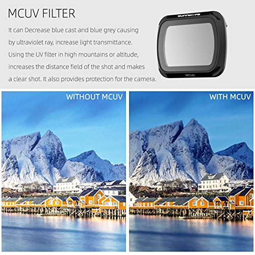 Filtro de lentes, Entweg para DJI Mavic Air 2 Drone 4pcs Conjunto de Filtros de Lente MCUV CPL ND4 N