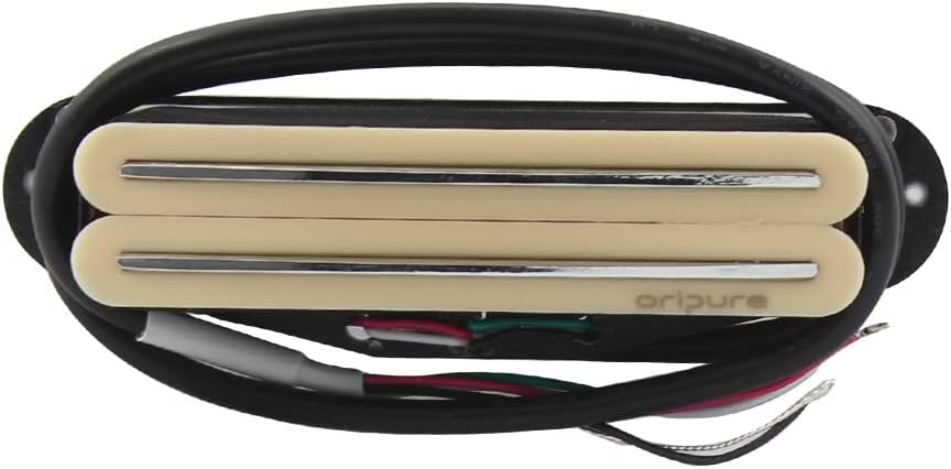 OriPure Hot Dual Rail Pickups Alnico5 Single-Coil-Sized Humbucker 10-11K Fit ST/SQ Style Electric Guitar, Cream