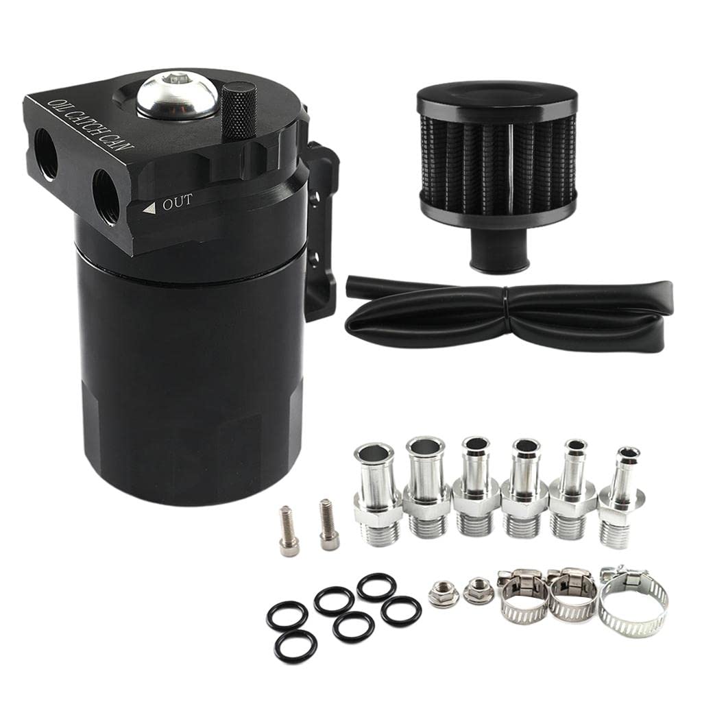 Lata de Aceite Universal de 300 Ml, Depósito de Suministro de para Motor, Kit de Filtro de Ventilación del Motor, Piezas de Coche, Línea de C, Negro con Filtro